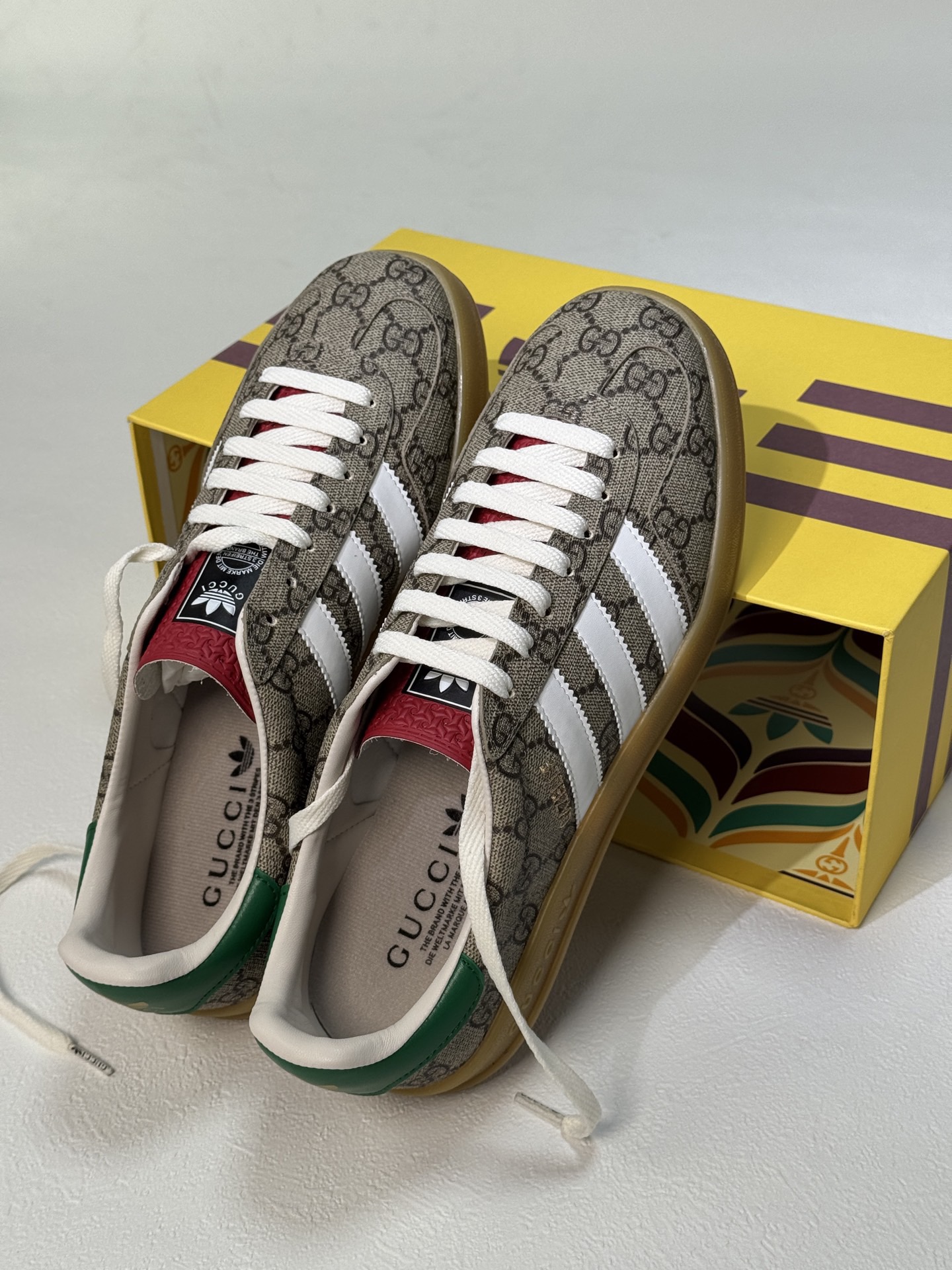 adidas gazelle silver green womens Gucci x Adidas Gazelle Sneakers